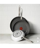 T-Fal Frying Pans Gray 3-Piece Non-Stick Ceramic Thermo-Spot Oven Safe - $110.97 CAD