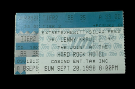 Lenny Kravitz Concert Ticket Stub Sept 20 1998 Las Vegas Hard Rock The J... - $37.95