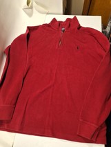 Polo Ralph Lauren Sweater Men Red XXL Sweatshirt Grandpa Pony Quarter Zip Adult - £18.67 GBP