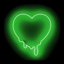 New Dripping Heart Bleeding Acrylic Green Color Neon Sign 20&quot;X16&quot; - £121.78 GBP