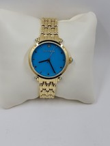 Judith Ripka Goldtone Stainless Turquoise Dial Link Watch - £78.51 GBP