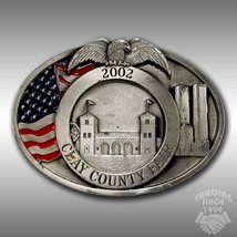 Vintage Belt Buckle 2002 Clay County Fair Sept. 11, 2001, Twin Towers New York - £23.42 GBP
