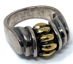 Lagos Caviar Collection Two-Tone Sterling Silver and 18K Gold Ring, Size 8 - £259.69 GBP