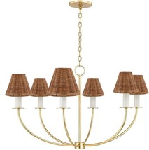 5 PACK Clip-On Chandelier Lamp Shade, Natural Rattan, 3&quot;x6&quot; for Torpedo ... - $1,438.44 MXN