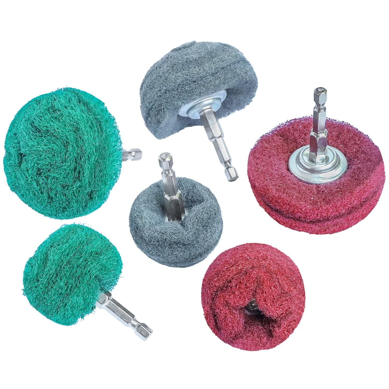 6Pcs.Non Woven Abrasive Buffing Polishing Wheel Drill Attachment Set,Sco... - $33.99