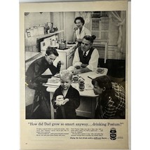 Vtg Postum Instant Coffee Print Ad 1940s Kitchen Family B&amp;W Enamel Top T... - $247.32 MXN