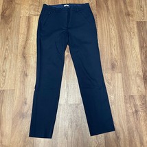 J.Crew Womens Solid Navy Blue Stretch Tapered Pants Size 2S Short Zipper... - £22.59 GBP