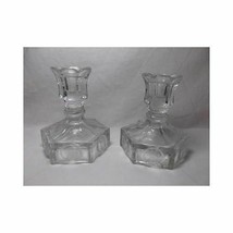 Fostoria Glass LIBERTY COIN CANDLESTICKS Holders taper Bell 1886 general... - $23.13