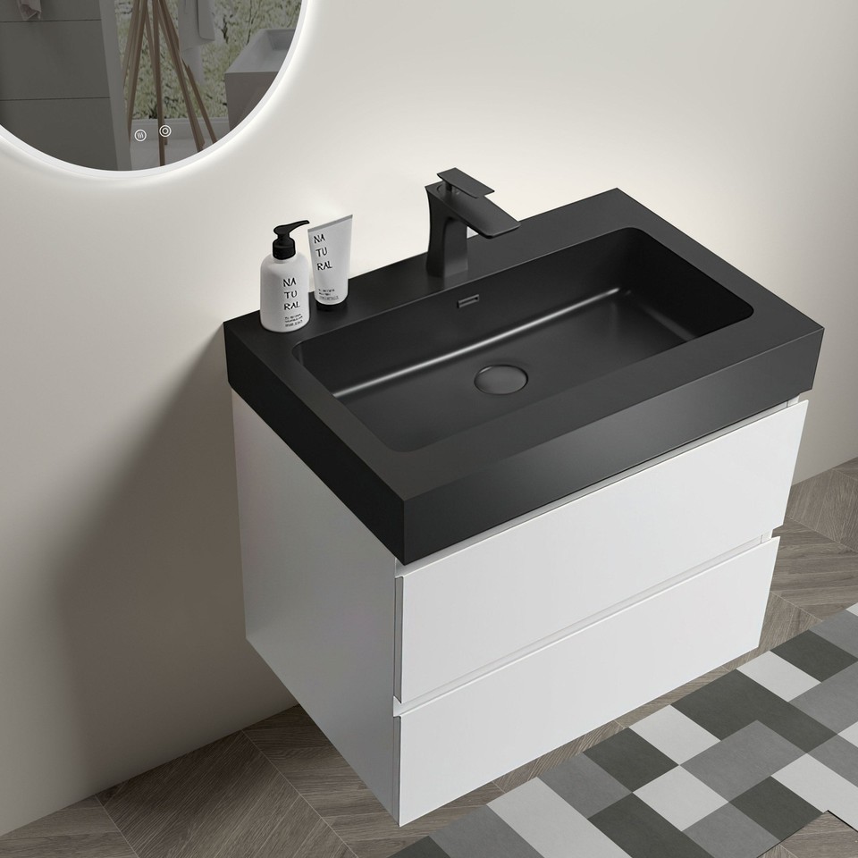 Alice 24" White Floating Bathroom Vanity Item image 3