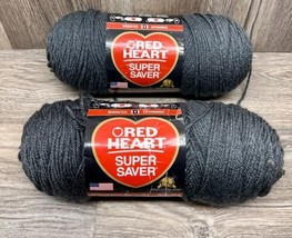 Red Heart Super Saver Yarn CHARCOAL 2 Pack, No Dye Lot (364 Yards X 2) - New - £15.81 GBP