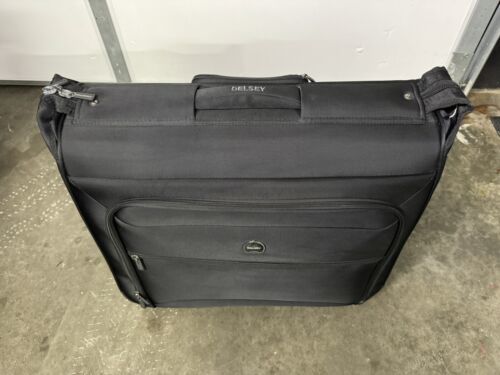Delsey Folding Black Garment Bag with Wheels & Telescoping Handle Multi Compart - $52.00