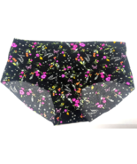 Victoria&#39;s Secret Black Mini Floral Bikini Hipster M Underwear Panties NEW - $4.95