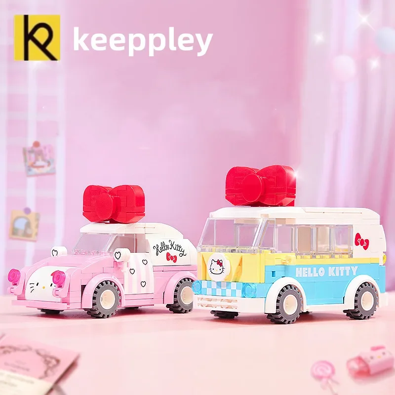 Keeppley genuine Sanrio building blocks Hello Kitty model mini car ornaments - £21.35 GBP