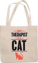 Make Your Mark Design Cat Therapist Cute Reusable Tote Bag for Cat Lover Women a - $21.73