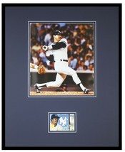 Reggie Jackson 16x20 Framed Game Used Uniform &amp; Photo Display Yankees - £63.45 GBP
