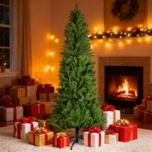 5FT Pencil Christmas Tree: Dense Halloween &amp; Xmas Decor - $55.99