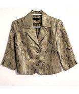 Carmen Marc Valvo Collection Jacquard Cropped Evening Jacket Gold 4 - $54.70 CAD