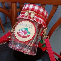 Kawaii Strawberry Jam Shape Women Purses and Handbags Clear Red Girls Shoulder B - £53.46 GBP