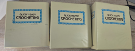 3 Volumes Vintage Quick &#39;N Easy Crocheting Patterns 2 Ring Binders 1985-... - $556.56 MXN