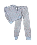 Janie &amp; Jack Girls Unicorn Print Pajama Set Size 8 Cotton Blend Light Bl... - $14.40