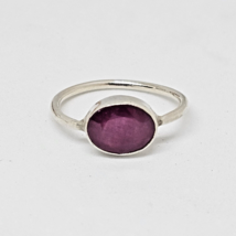 925 Sterling Silver - Natural Ruby Gemstone Ring Size 8.5 - £23.08 GBP