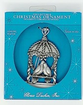 Gloria Duchin Pewter Turtle Dove Swing Christmas Ornament - Tree Decorations NOS - £5.13 GBP