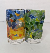 Set of Two Original Italy Bormioli Rocco Sorgente 3&quot; tall Shot Glasses Confetti - £14.93 GBP