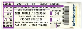 Deep Purple Scorpions Concert Ticket Stub Juin 1 2002 Phœnix Arizona - £26.41 GBP