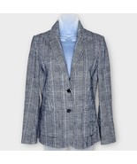 J. MCLAUGHLIN wool/cotton navy &amp; cream glen plaid ponte knit blazer size... - €50,19 EUR