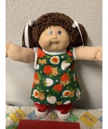 Vintage Cabbage Patch Kid Girl HTF Violet Eyes Brown Poodle Hair Head Mo... - €237,72 EUR