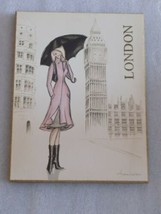 London Blonde Girl Pink Trench Coat With Umbrella Wall Picture - $14.85