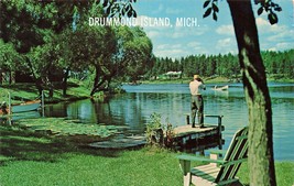 Drummond Isola Michigan ~Dock-Lake-Boat~ 1966 Cartolina - £8.66 GBP