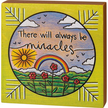 &quot;There Will Always Be Miracles&quot; Inspirational Block Sign - £9.37 GBP