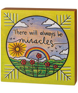 &quot;There Will Always Be Miracles&quot; Inspirational Block Sign - £9.46 GBP