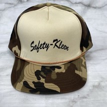 Vintage Camouflage Camo Snapback Foam Trucker Hat Safety Kleen Rope San Sun - £15.49 GBP