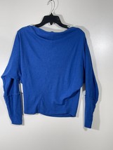 We The Free Womens Blue Solid Blouse Sz Small Relaxed Drape Neck Long Sl... - £18.79 GBP