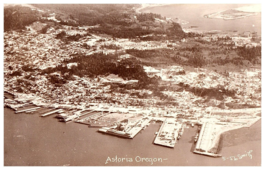 RPPC Postcard Aerial View Astoria Oregon 1952 - £10.24 GBP