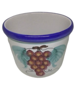 Art Pottery Bowl Made Italy Flower Pot Grape Vietri Handmade Hand Painte... - $49.45