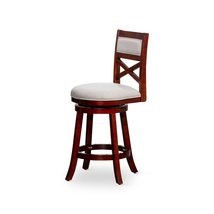 DTY Indoor Living Meeker X Back Fabric Swivel Stool, 24 Counter Height, Cherry  - £85.29 GBP+