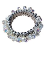 Vintage Cha-Cha Austrian Crystal Aurora Borealis Beaded Stretch Bracelet... - £31.10 GBP