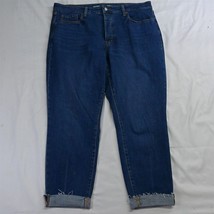 Old Navy 16 High Rise OG Straight Raw Hem Cuff Medium Stretch Denim Jeans - £11.55 GBP