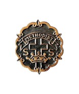 Vintage Methodist Pin Back Button Cross And Crown Collectible Religious ... - $27.22 CAD
