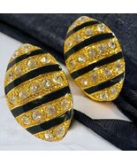 vintag clip on gold tone statement run way earrings - $78.49