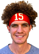 Pat Mahomes Wig Red Football Party Tailgate Costume - £16.01 GBP