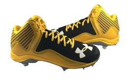 Under Armour Mens Team Yard Mid ST Metal Cleats Size 13 US Blck/Gold 1265127-021 - £27.49 GBP