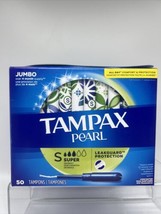 UNSCENTED Tampax Pearl Tampons Super Jumbo Discreet Plastic 50 Ct COMBIN... - $8.90