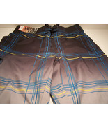 HANG TEN Men&#39;s Swimming SWIM Trunks size 28 Black / Yellow / Blue Stripe... - $572.04 MXN