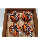 Isaac Mizrahi Halloween Spiderweb Buffalo Plaid Pumpkin Napkin Rings Set... - £26.01 GBP