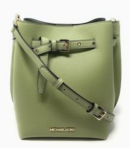 New Michael Kors Emilia Drawstring Bucket Bag Messenger Light Sage with ... - £91.05 GBP