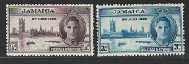 British Jamaica 1945-46 Very Fine Mlh Stamps Scott# 136-137 Peace Issue - £4.37 GBP
